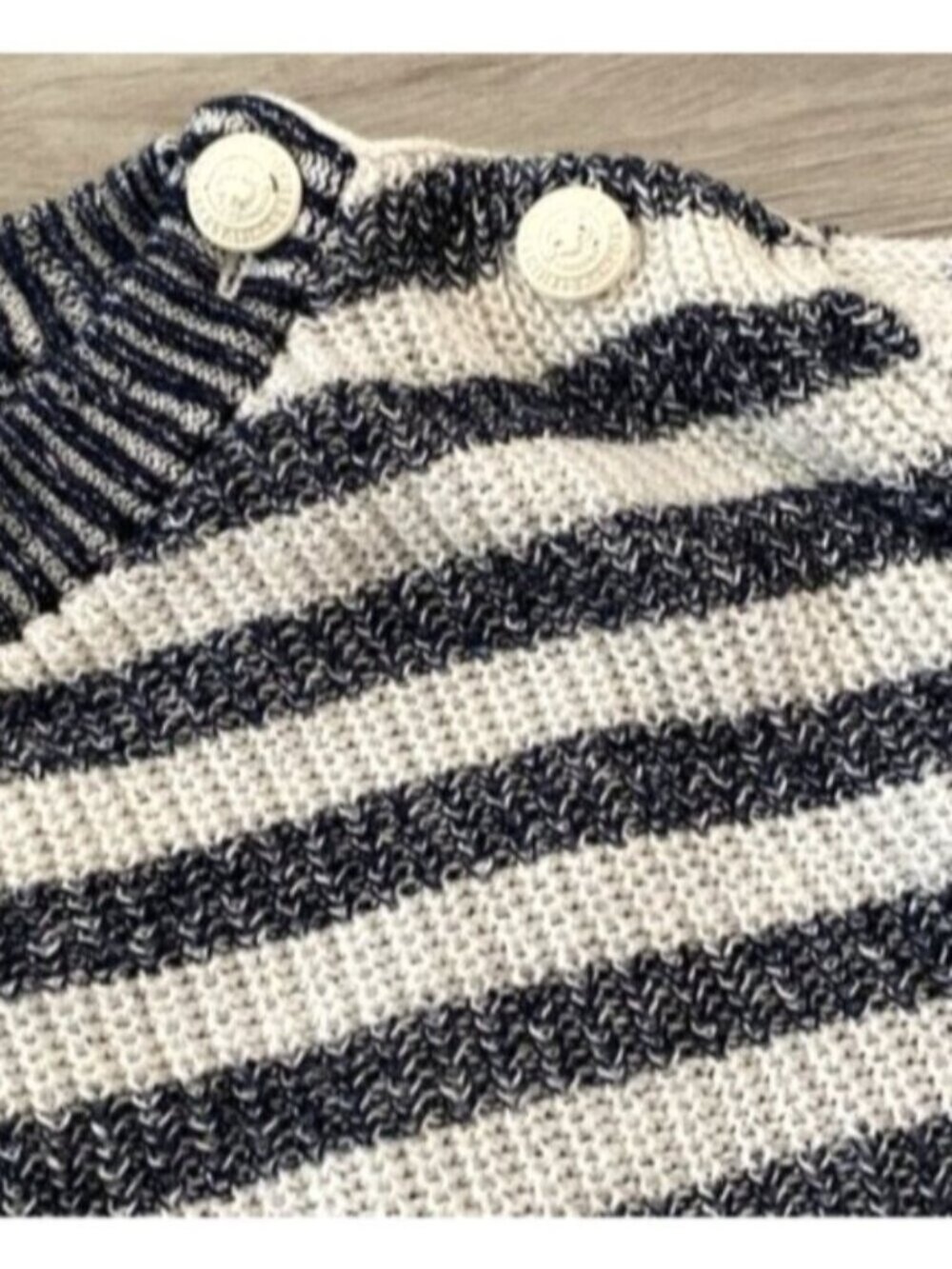346 Brooks Brothers Sweater Womens Large Blue White Stripe Nautical Knit Crew - Picture 4 of 8